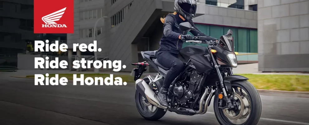 Ride red. Ride strong. Ride Honda.